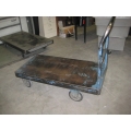 Rolling Blue Flatbed Product Cart w Removable Handle 24x48